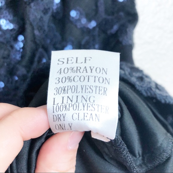 Tadashi shoji paillette sequin lace v-neck dress - Picture 8 of 8